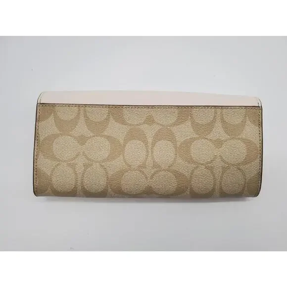 Coach F73376 Slim Envelope Wallet in Signature Canvas with Floral Applique